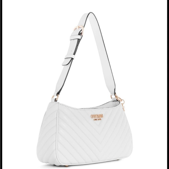 GUESS Ivory Chevron Shoulder Bag - Picture 1 of 5